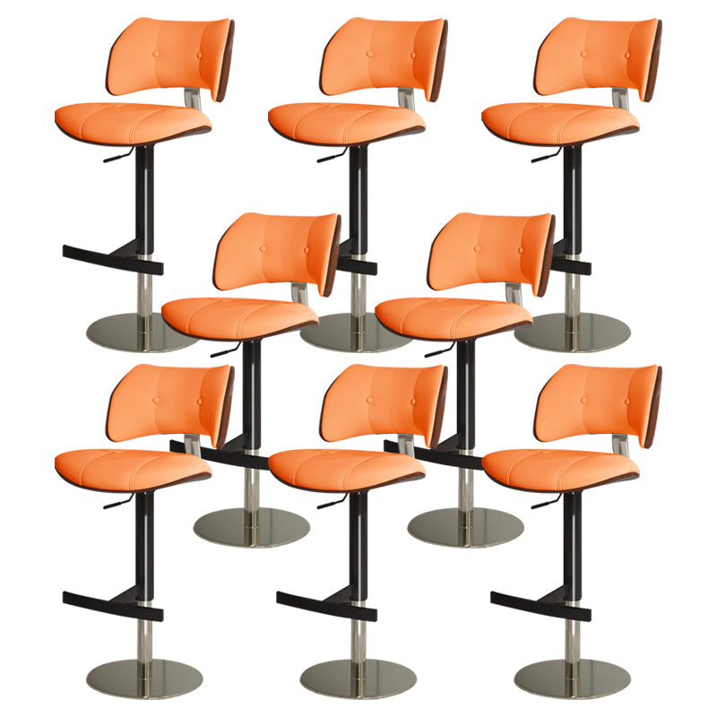 Glam Style Metal Bar Stool Footrest Counter Stool for Living Room