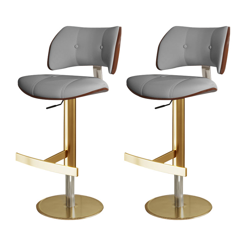 Glam Style Metal Bar Stool Footrest Counter Stool for Living Room