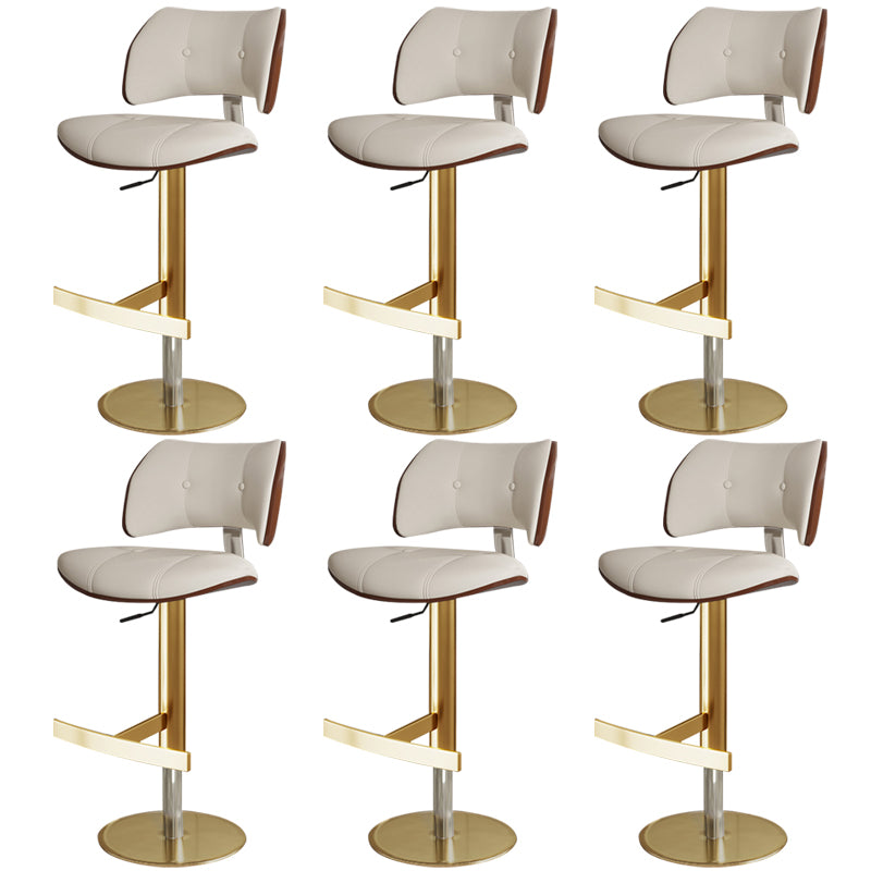 Glam Style Metal Bar Stool Footrest Counter Stool for Living Room