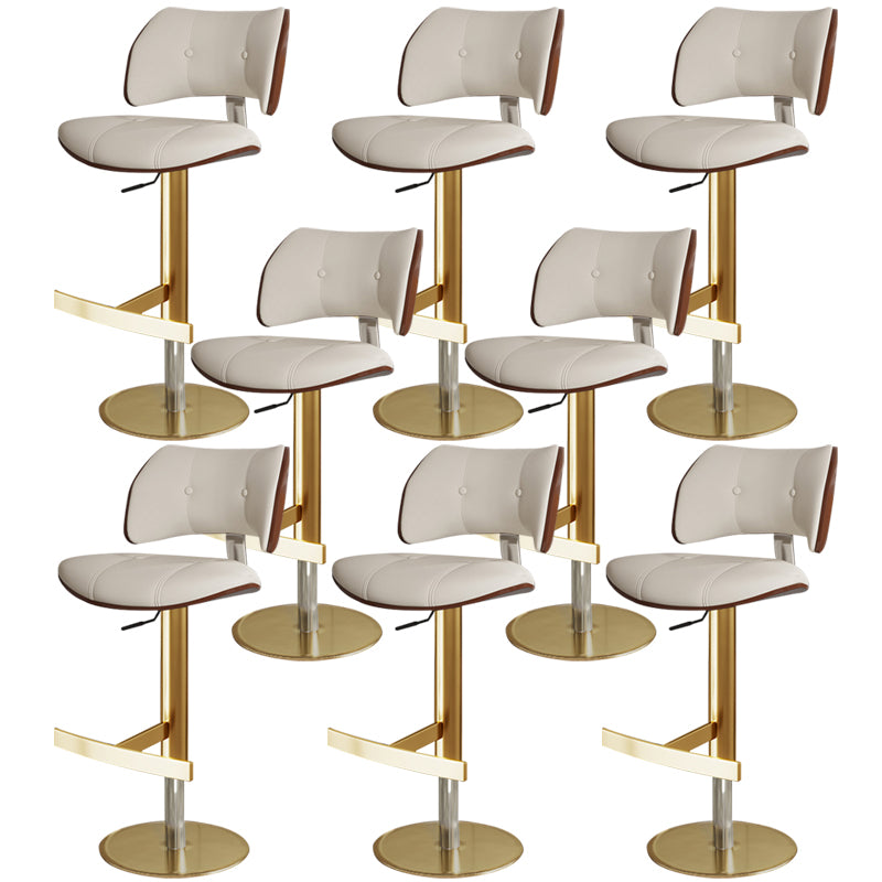 Glam Style Metal Bar Stool Footrest Counter Stool for Living Room