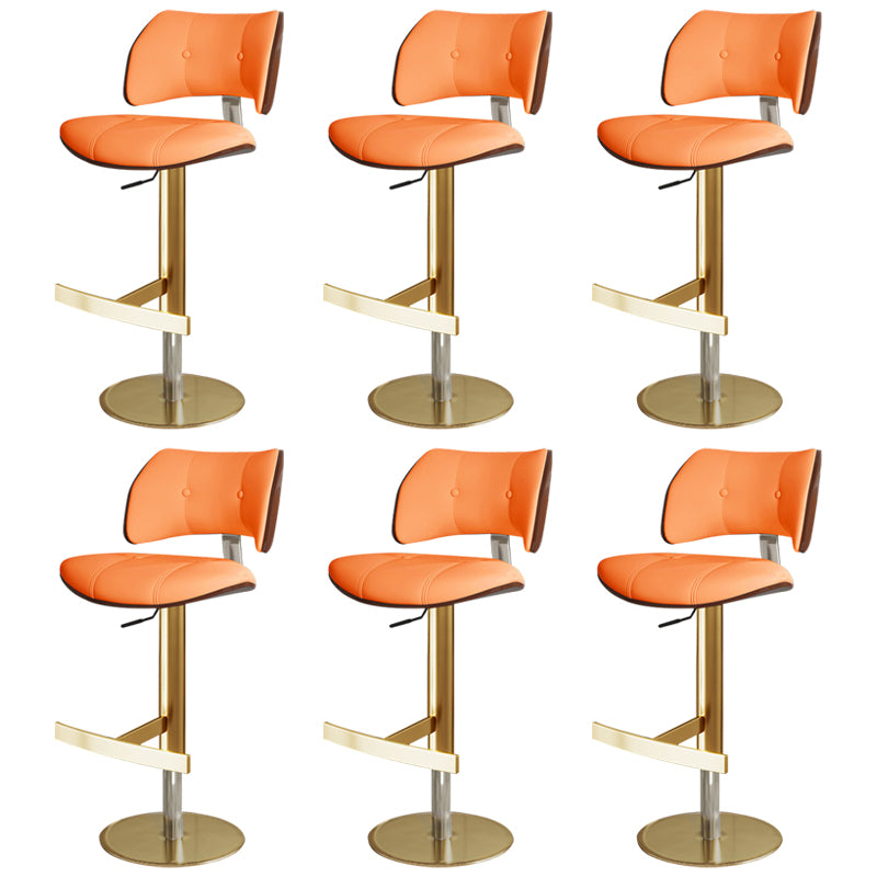 Glam Style Metal Bar Stool Footrest Counter Stool for Living Room