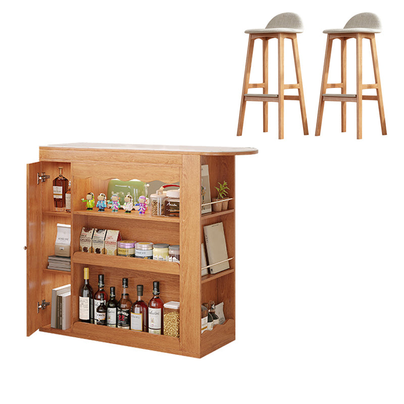 1/2/3 Pieces Bar Stool and Table Set Full Natural Contemporary