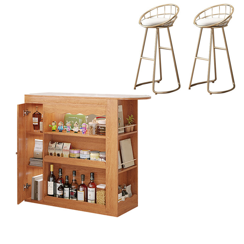 1/2/3 Pieces Bar Stool and Table Set Full Natural Contemporary