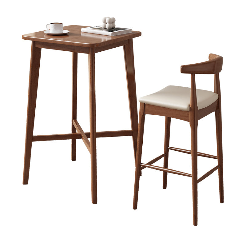 1/2/3 Pieces Bar Stool and Table Set Solid Wood Round for Dining Room