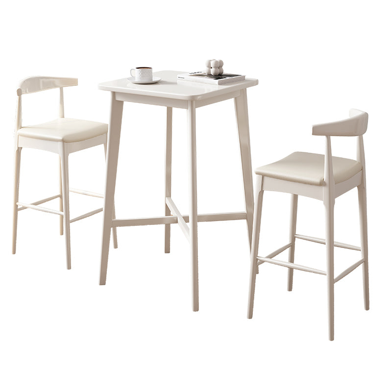 1/2/3 Pieces Bar Stool and Table Set Solid Wood Round for Dining Room