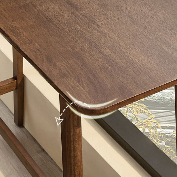 1/3/4 Pieces Table and Stool Set Contemporary Brown Solid Wood