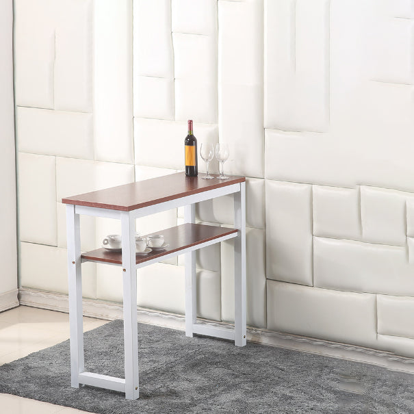 Contemporary Style Wood Rectangle Pub Bar Table for Living Room