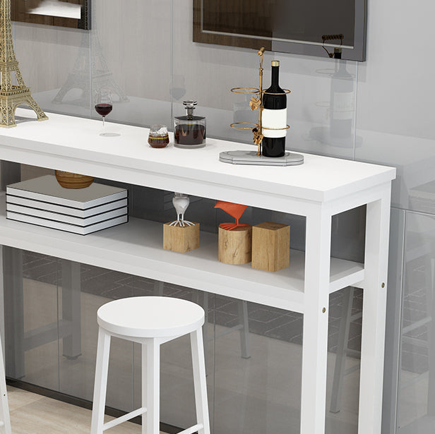 Contemporary Style Wood Rectangle Pub Bar Table for Living Room