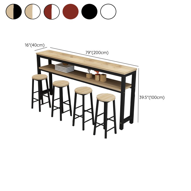 Contemporary Style Wood Rectangle Pub Bar Table for Living Room