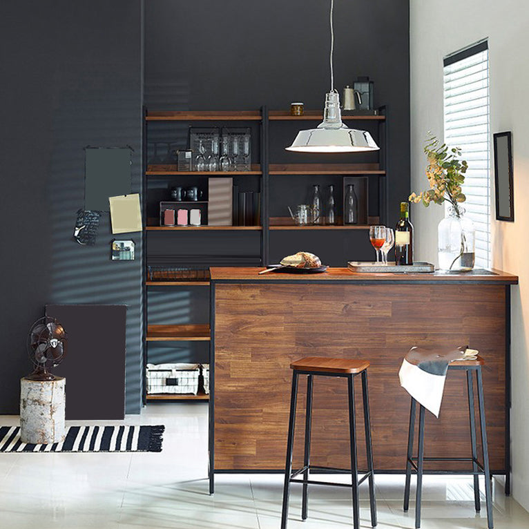 Contemporary Style Wood Rectangle Bar Stool Table for Living Room