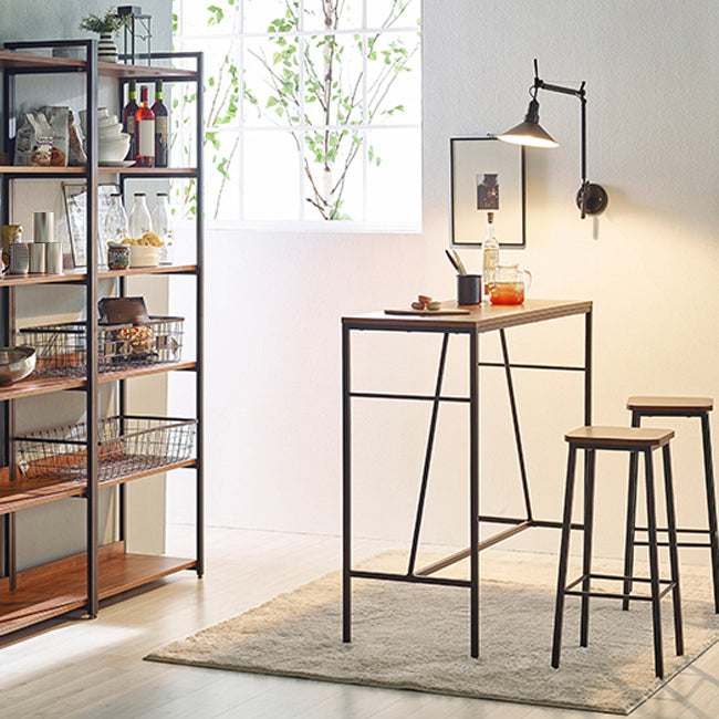 Contemporary Style Wood Rectangle Bar Stool Table for Living Room