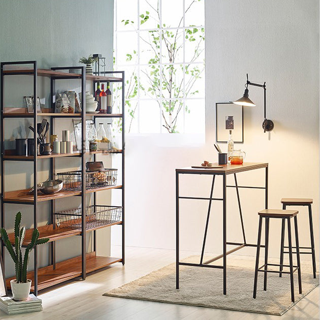 Contemporary Style Wood Rectangle Bar Stool Table for Living Room