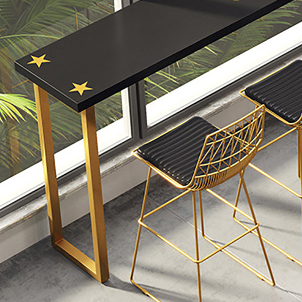 Glam Indoor Bar Dining Table Black Rectangle Counter Wine Table