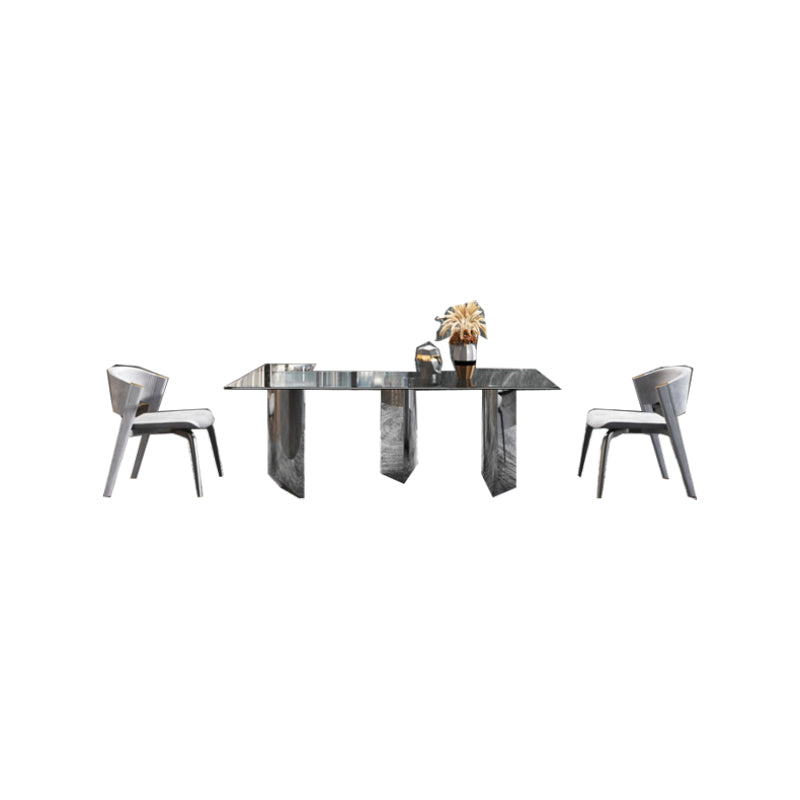 1/2/3 Pieces Modern Rectangle Tempered Glass Top Dining Set for Home