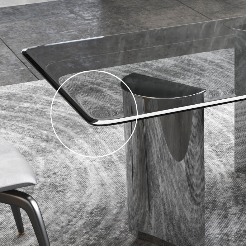 1/2/3 Pieces Modern Rectangle Tempered Glass Top Dining Set for Home