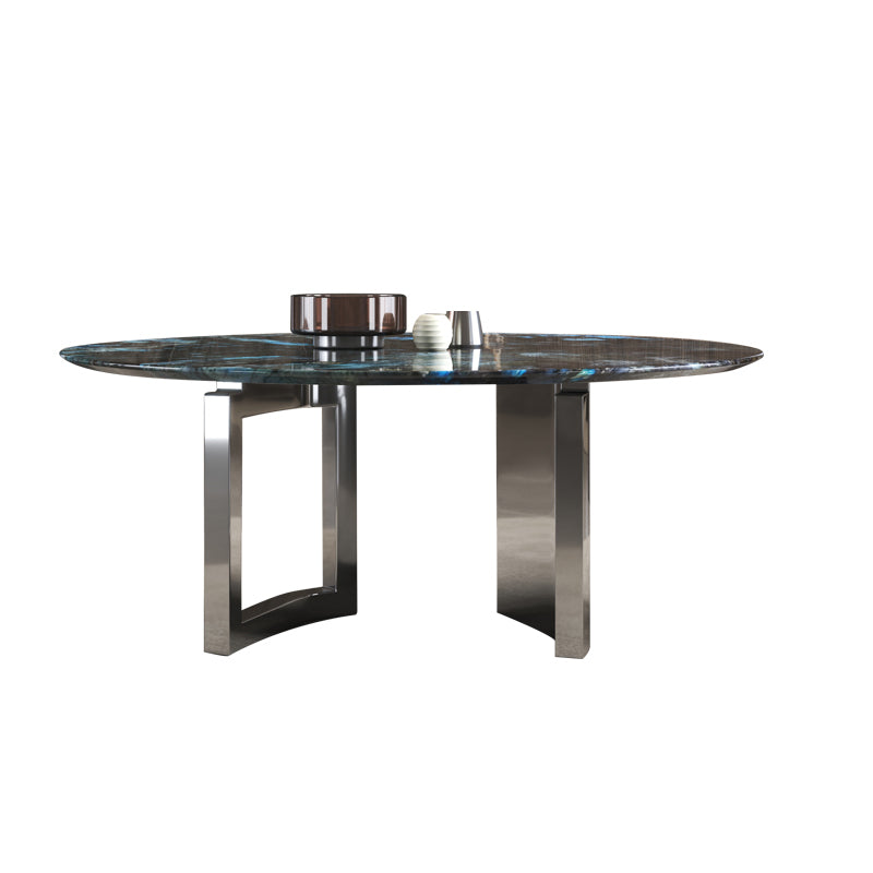 1/4/7 Pieces Stone Top Stainless Steel Base Dining Set for Home