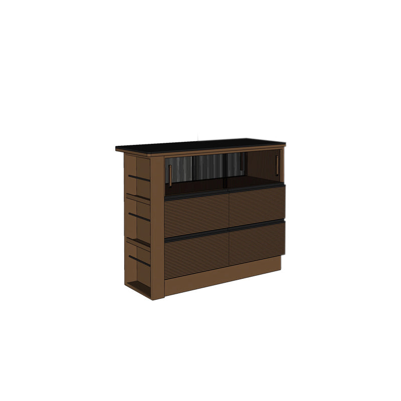 Solid Wood Kitchen Island Table Modern Style Rectangle with 4 Drawers