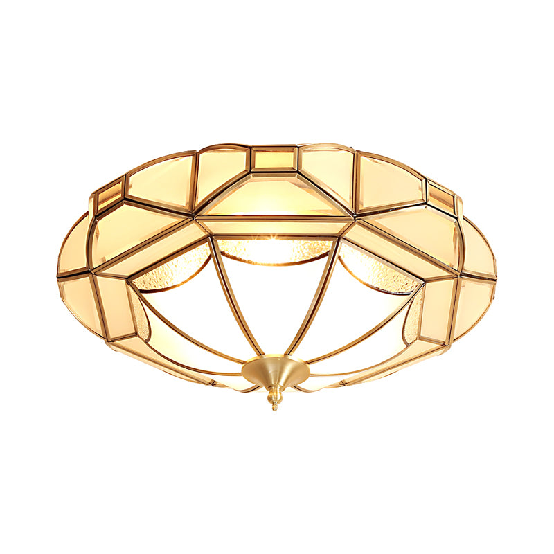 Plafonnier géométrique pour chambre à coucher, Style colonial en métal, 4 ampoules, lampe encastrée en laiton