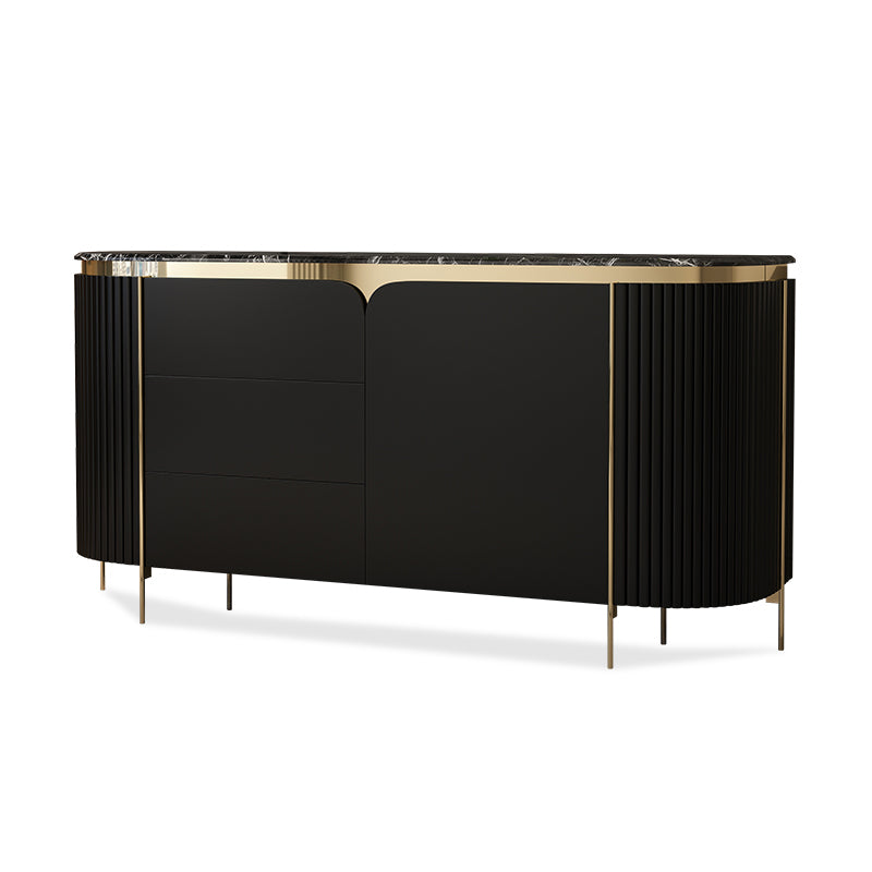 Modern Style Marble Top Wood Storage Sideboard Cabinet for Home Use