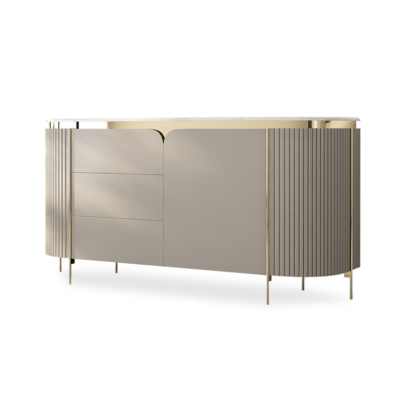 Modern Style Marble Top Wood Storage Sideboard Cabinet for Home Use