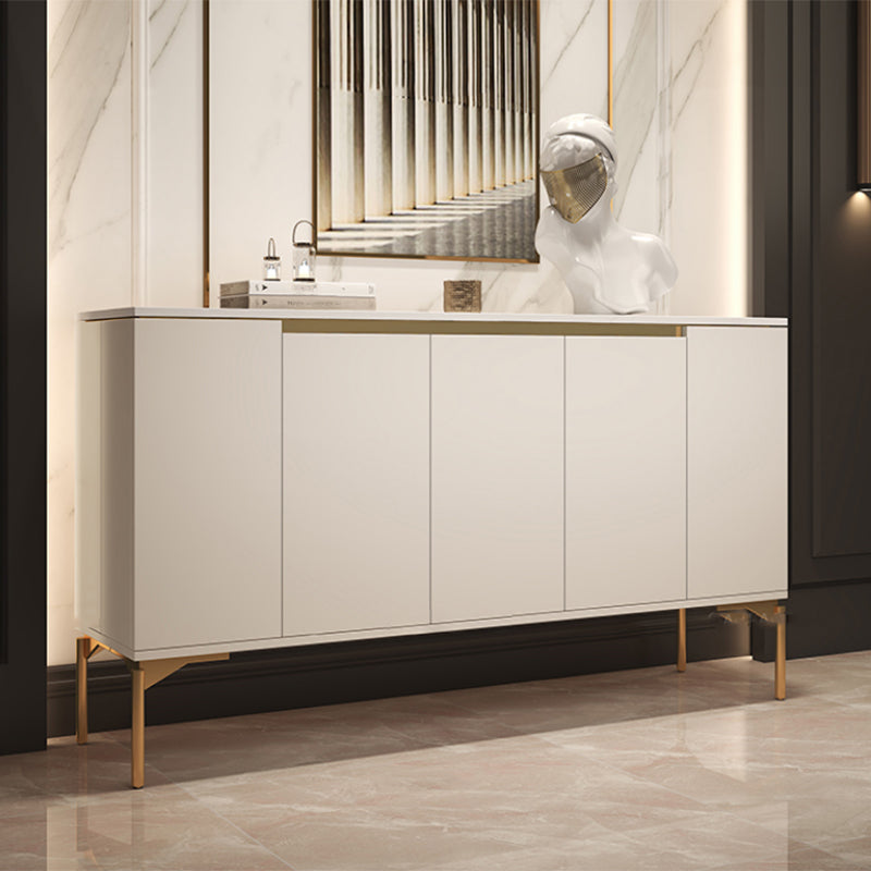 Contemporary Solid Wood Sideboard Cabinet with Drawers in White