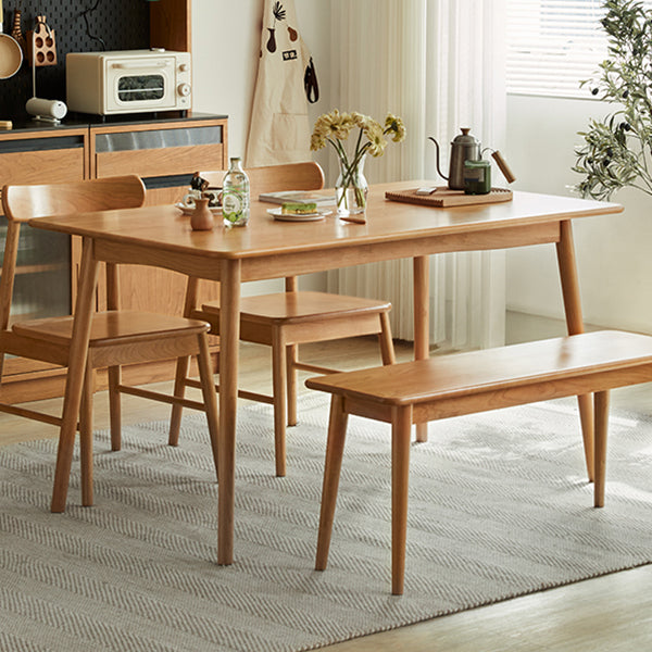 Modern Solid Wood Rectangular Space Saving Top Dining Table with 4 Legs