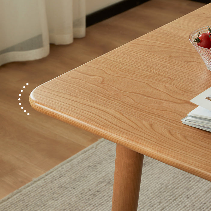 Modern Solid Wood Rectangular Space Saving Top Dining Table with 4 Legs