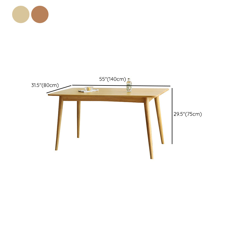 Modern Solid Wood Rectangular Space Saving Top Dining Table with 4 Legs