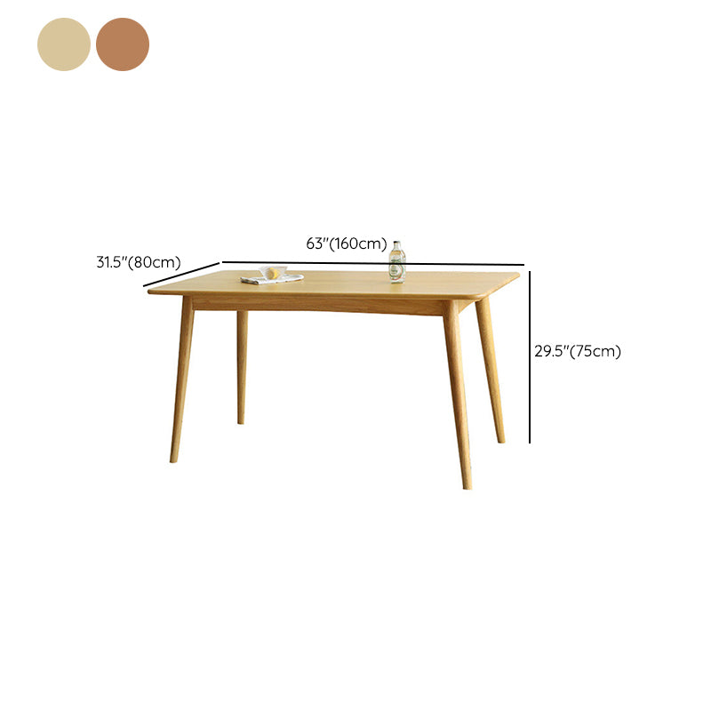 Modern Solid Wood Rectangular Space Saving Top Dining Table with 4 Legs