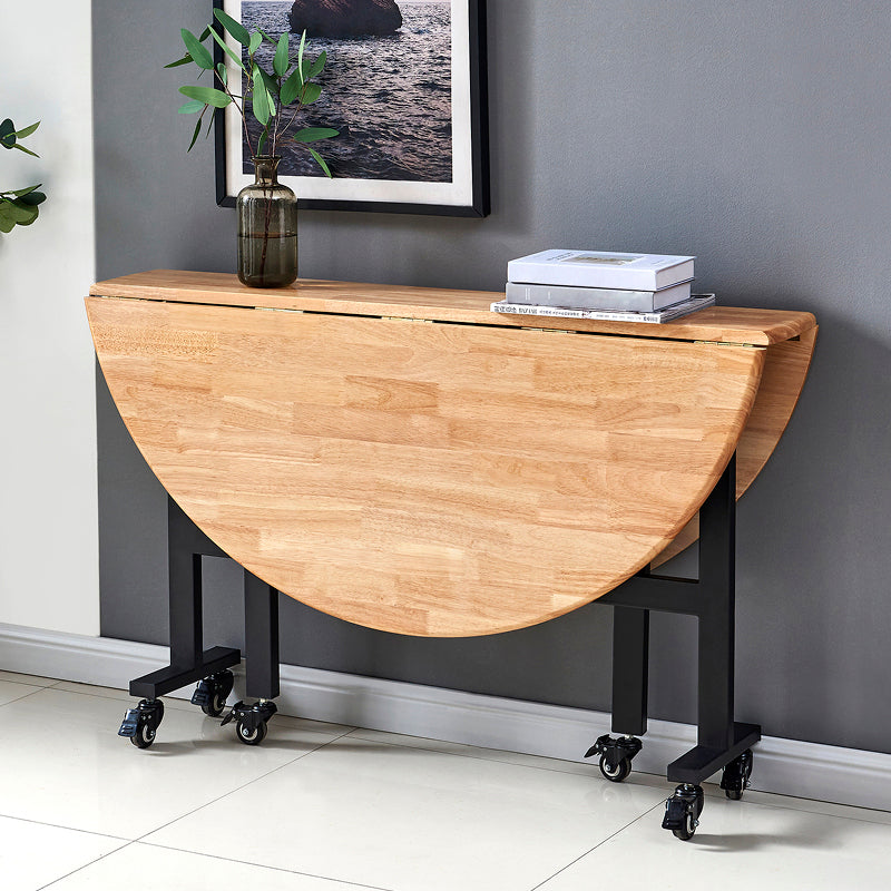 Modern Style Round Solid Wood Dining Table in Natural Color for Dining Room