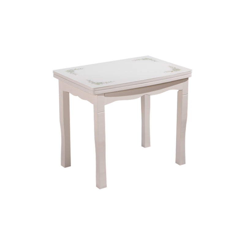 Simplicity Style Rectangle Glass Dining Site Table with 4 Legs