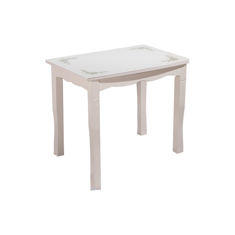 Simplicity Style Rectangle Glass Dining Site Table with 4 Legs
