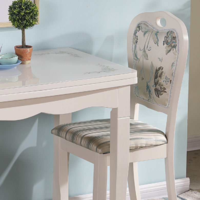 Simplicity Style Rectangle Glass Dining Site Table with 4 Legs
