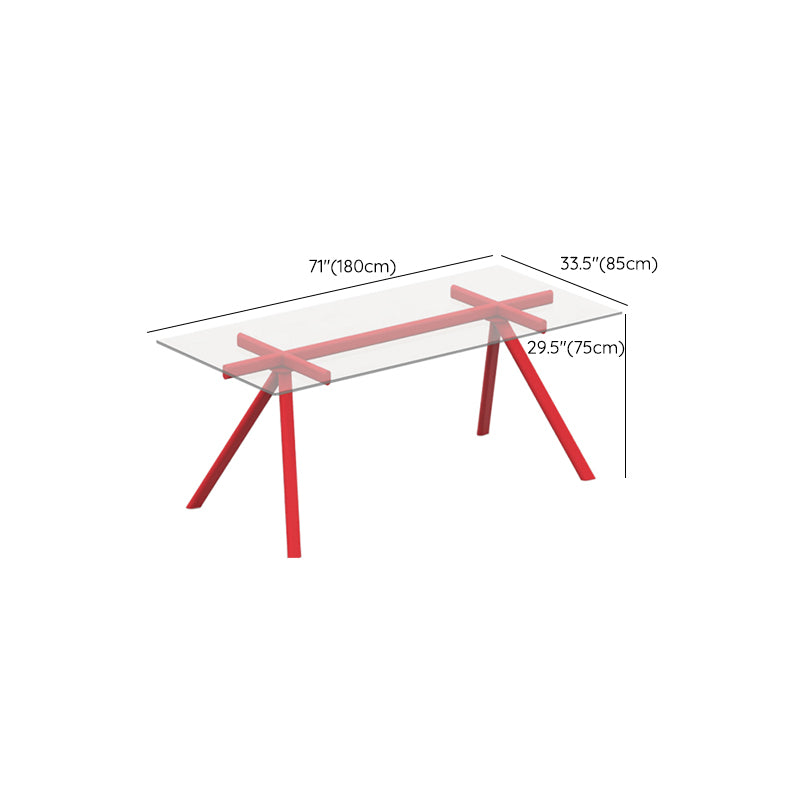 Simplicity Style Rectangle Glass Dining Site Table with 4-foot