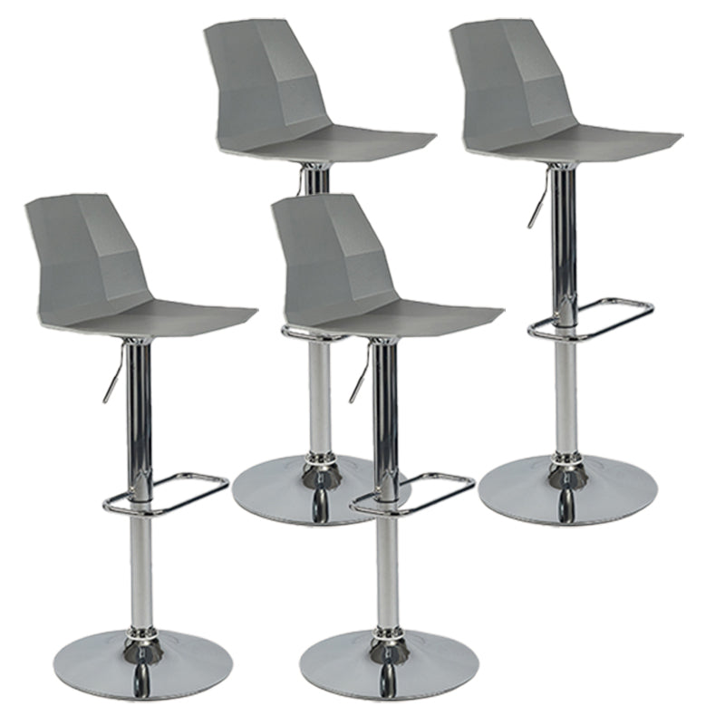 Contemporary Style Adjustable Plastic Bar Stool with Metal Legs