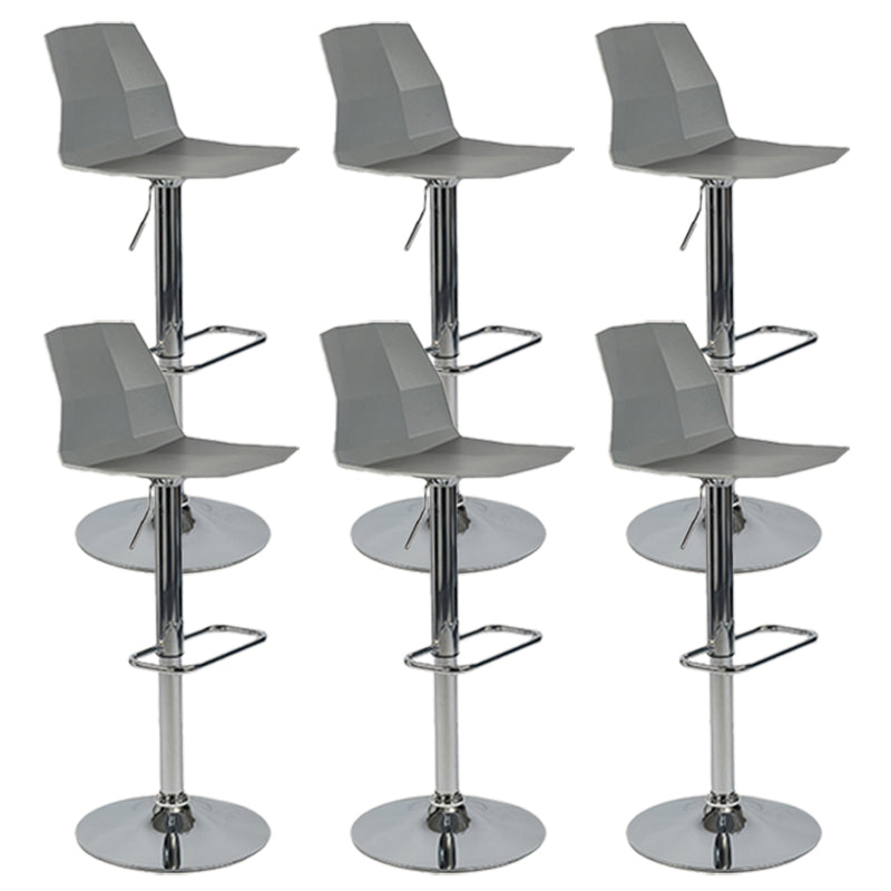 Contemporary Style Adjustable Plastic Bar Stool with Metal Legs