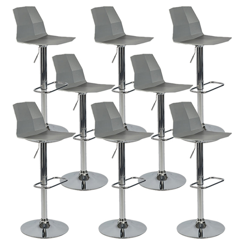 Contemporary Style Adjustable Plastic Bar Stool with Metal Legs
