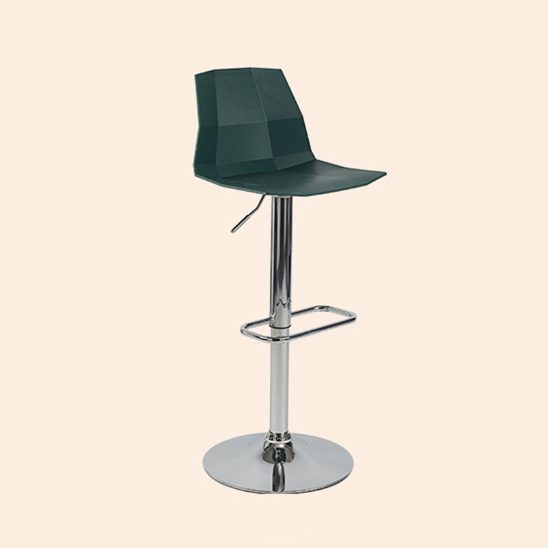 Contemporary Style Adjustable Plastic Bar Stool with Metal Legs