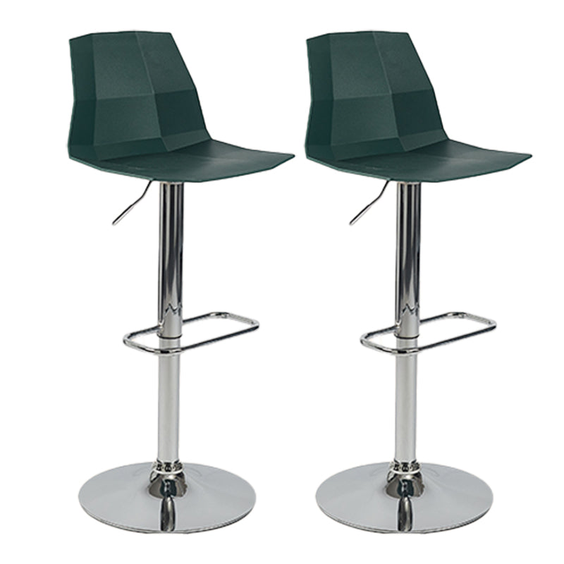 Contemporary Style Adjustable Plastic Bar Stool with Metal Legs