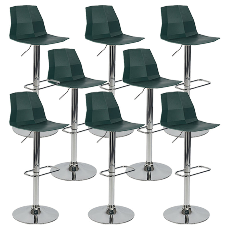 Contemporary Style Adjustable Plastic Bar Stool with Metal Legs