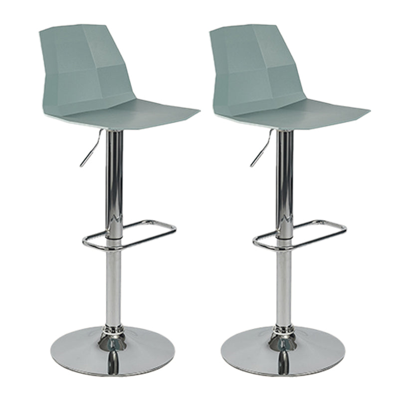 Contemporary Style Adjustable Plastic Bar Stool with Metal Legs