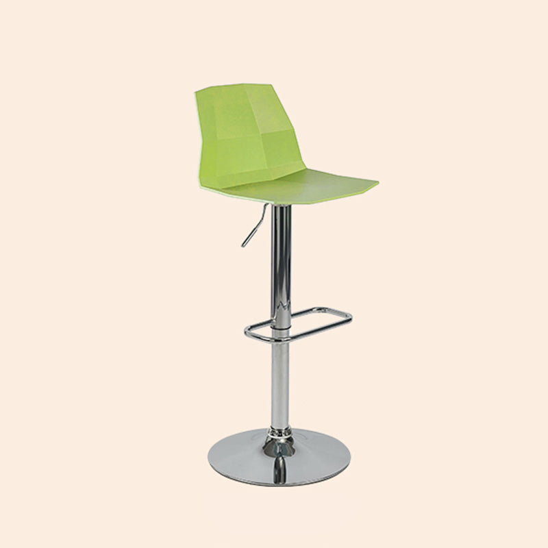 Contemporary Style Adjustable Plastic Bar Stool with Metal Legs