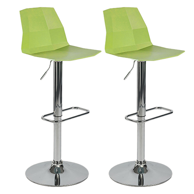Contemporary Style Adjustable Plastic Bar Stool with Metal Legs