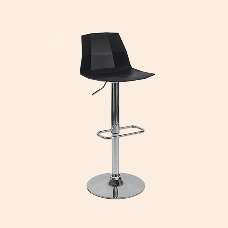 Contemporary Style Adjustable Plastic Bar Stool with Metal Legs