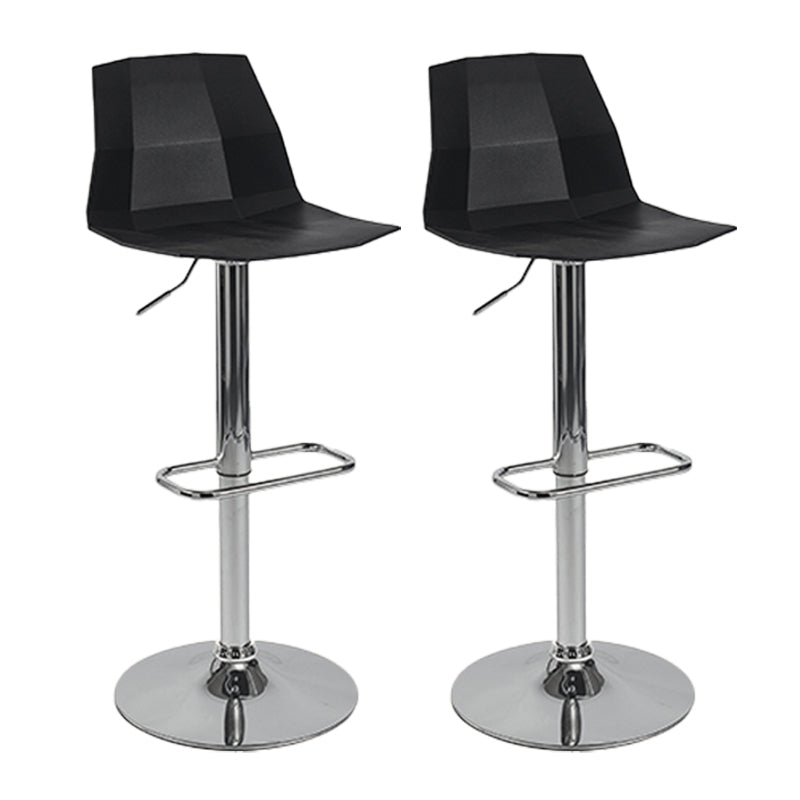 Contemporary Style Adjustable Plastic Bar Stool with Metal Legs