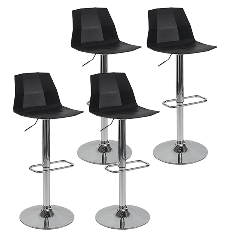 Contemporary Style Adjustable Plastic Bar Stool with Metal Legs