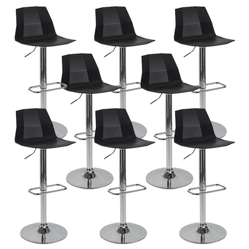 Contemporary Style Adjustable Plastic Bar Stool with Metal Legs