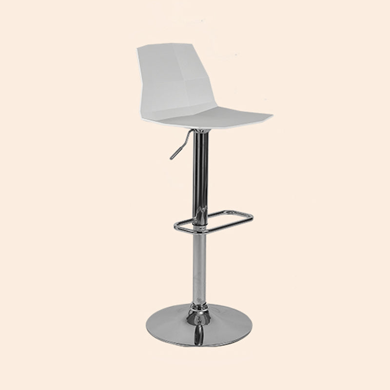 Contemporary Style Adjustable Plastic Bar Stool with Metal Legs