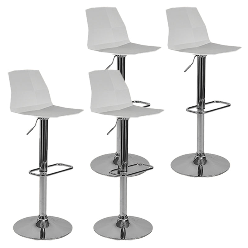 Contemporary Style Adjustable Plastic Bar Stool with Metal Legs