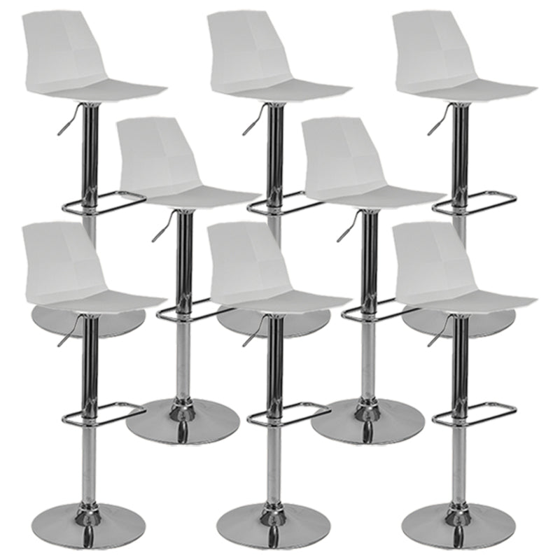 Contemporary Style Adjustable Plastic Bar Stool with Metal Legs